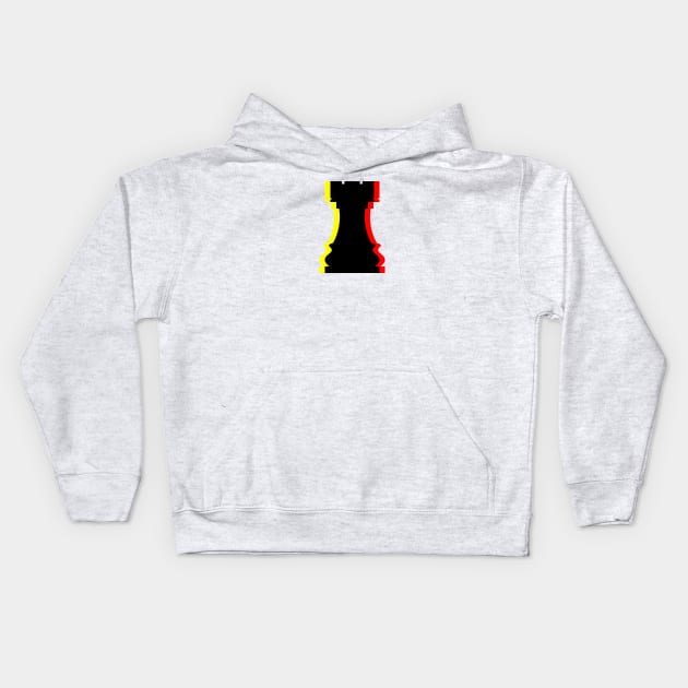 Trippy Rook Piece (Yellow and Red) Kids Hoodie by inotyler